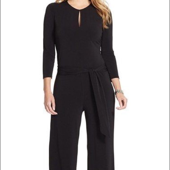 Wide Leg Black Jumpsuit - Picture 2 of 6